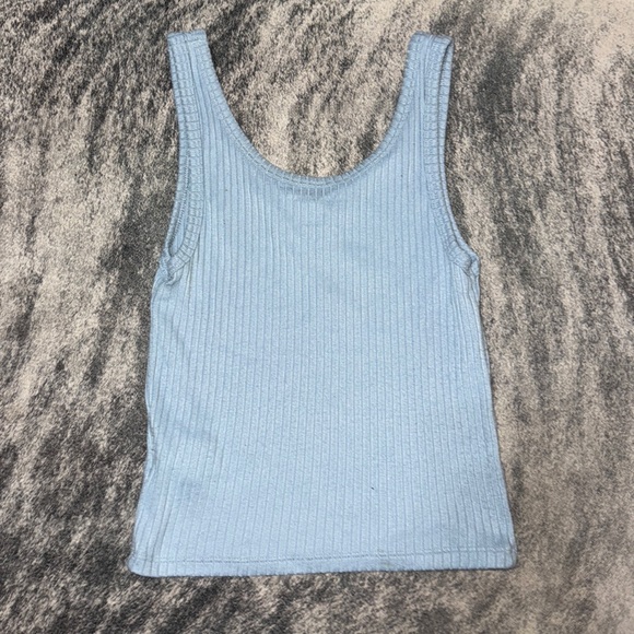 Light Blue Ribbed Tank Top - Picture 2 of 2